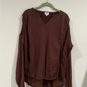 BKE Women's Brown/maroon Top